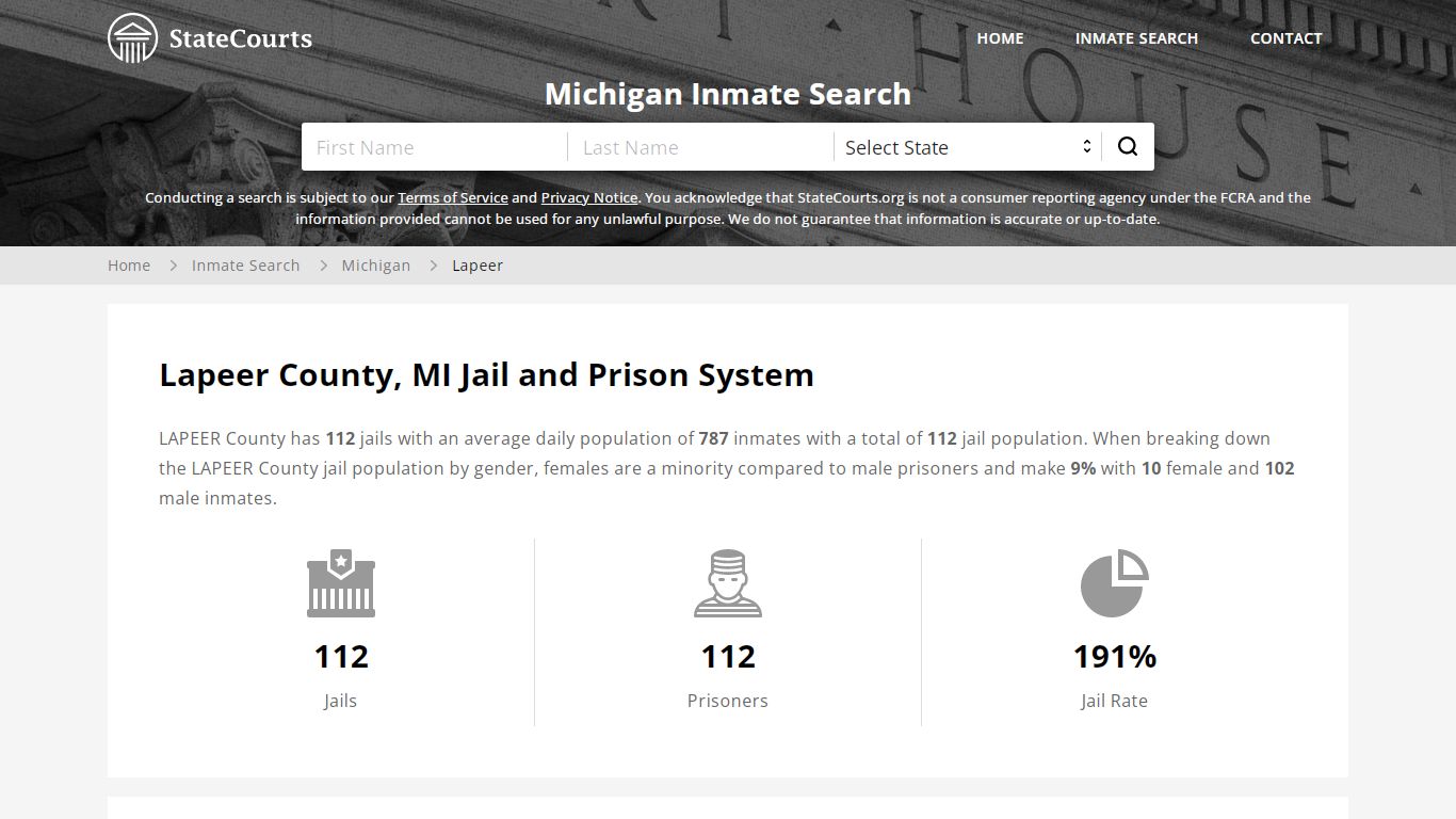 Lapeer County, MI Inmate Search - StateCourts